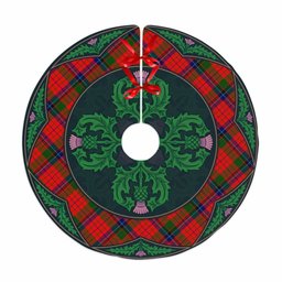 ScotsTee Shop Scottish Nicolson Modern Clan Scottish Thistle Flower Round Leaf Tartan Christmas Tree Skirt