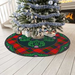 ScotsTee Shop Scottish Nicolson Modern Clan Scottish Thistle Flower Round Leaf Tartan Christmas Tree Skirt