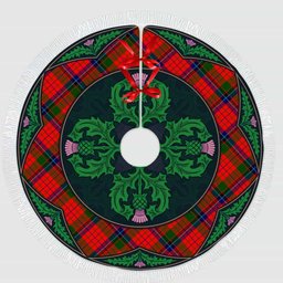 ScotsTee Shop Scottish Nicolson Modern Clan Scottish Thistle Flower Round Leaf Tartan Christmas Tree Skirt