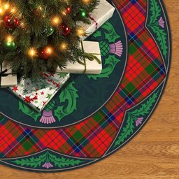 ScotsTee Shop Scottish Nicolson Modern Clan Scottish Thistle Flower Round Leaf Tartan Christmas Tree Skirt