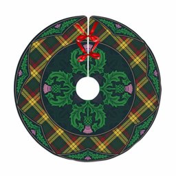 ScotsTee Shop Scottish MacMillan Old Modern Clan Scottish Thistle Flower Round Leaf Tartan Christmas Tree Skirt