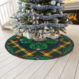 ScotsTee Shop Scottish MacMillan Old Modern Clan Scottish Thistle Flower Round Leaf Tartan Christmas Tree Skirt