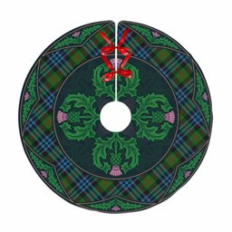 ScotsTee Shop Scottish Newlands of Lauriston Clan Scottish Thistle Flower Round Leaf Tartan Christmas Tree Skirt