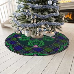 ScotsTee Shop Scottish Newman Clan Scottish Thistle Flower Round Leaf Tartan Christmas Tree Skirt