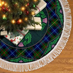 ScotsTee Shop Scottish Smith Modern Clan Scottish Thistle Flower Round Leaf Tartan Christmas Tree Skirt