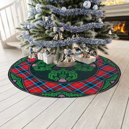ScotsTee Shop Scottish MacTavish Modern Clan Scottish Thistle Flower Round Leaf Tartan Christmas Tree Skirt