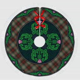 ScotsTee Shop Scottish Scott Brown Ancient Clan Scottish Thistle Flower Round Leaf Tartan Christmas Tree Skirt