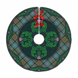ScotsTee Shop Scottish Paisley District Clan Scottish Thistle Flower Round Leaf Tartan Christmas Tree Skirt