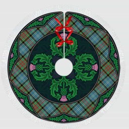 ScotsTee Shop Scottish Paisley District Clan Scottish Thistle Flower Round Leaf Tartan Christmas Tree Skirt
