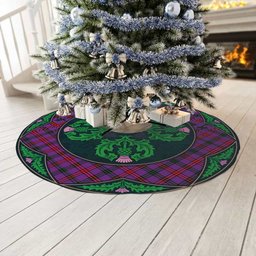 ScotsTee Shop Scottish Montgomery Modern Clan Scottish Thistle Flower Round Leaf Tartan Christmas Tree Skirt
