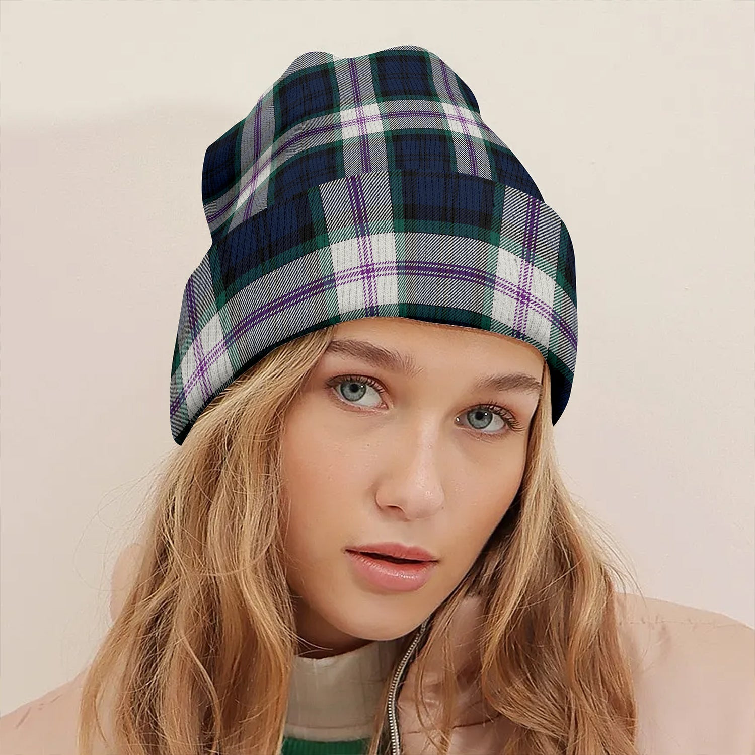 ScotsTee Shop Scottish Baird Dress (Baines Dress) Clan Crest Tartan Plaid Knit Beanie