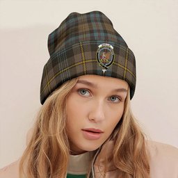 ScotsTee Shop Scottish Baillie Weathered Clan Crest Tartan Plaid Knit Beanie