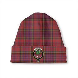 ScotsTee Shop Scottish Anderson of Kinneddar Red Weathered Clan Crest Tartan Plaid Knit Beanie