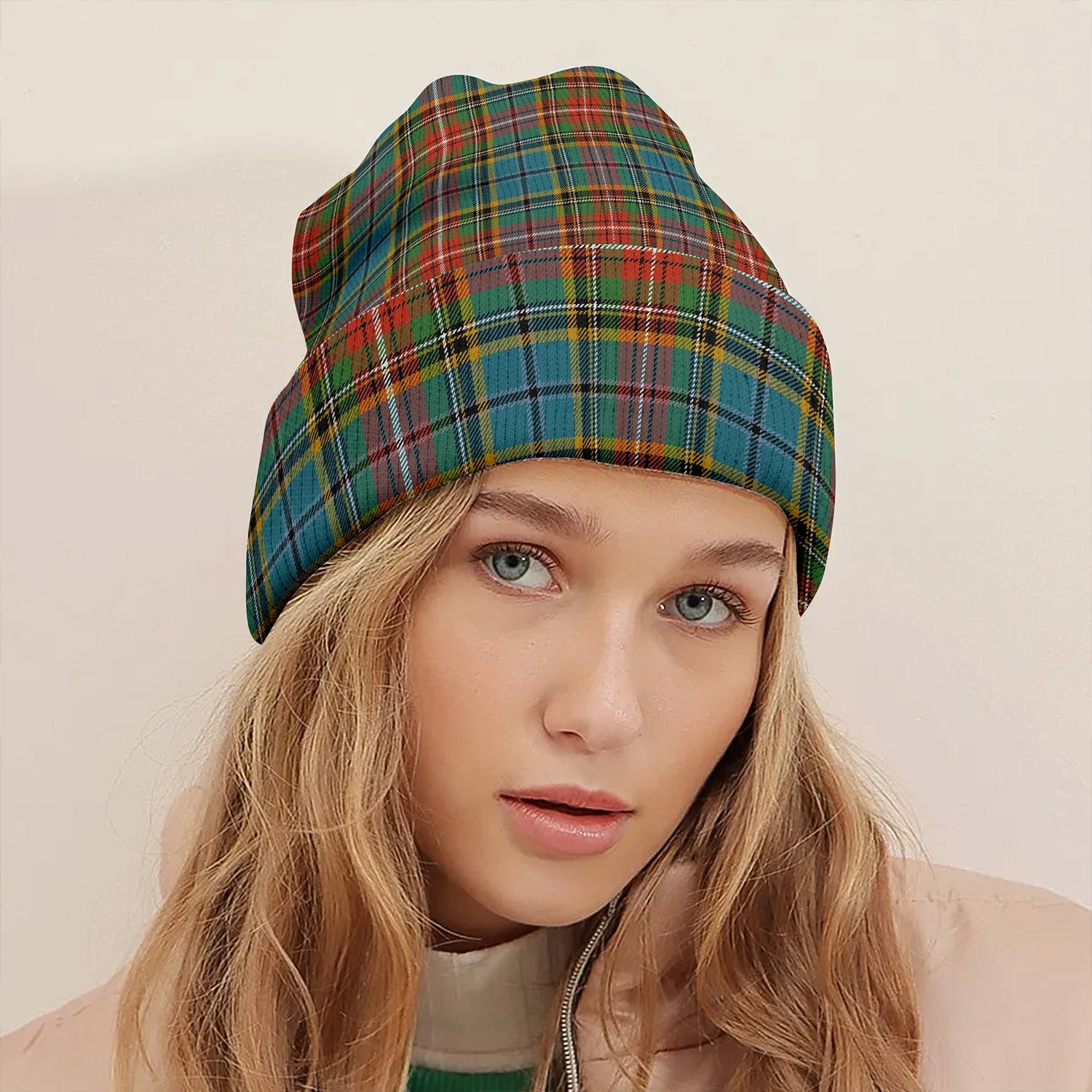 ScotsTee Shop Scottish Beattie Ancient Clan Crest Tartan Plaid Knit Beanie