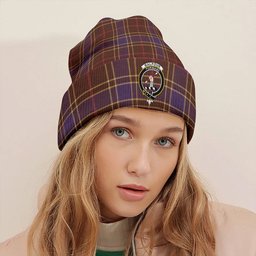 ScotsTee Shop Scottish Balfour Weathered Clan Crest Tartan Plaid Knit Beanie