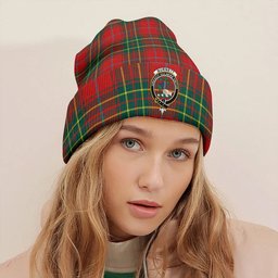 ScotsTee Shop Scottish Burnett Modern Clan Crest Tartan Plaid Knit Beanie