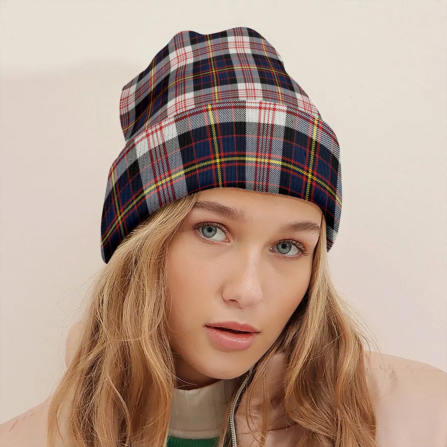 ScotsTee Shop Scottish Cameron of Erracht Dress Modern 2 Clan Crest Tartan Plaid Knit Beanie