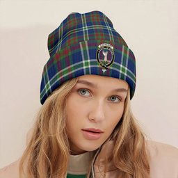 ScotsTee Shop Scottish Cathcart Modern Clan Crest Tartan Plaid Knit Beanie