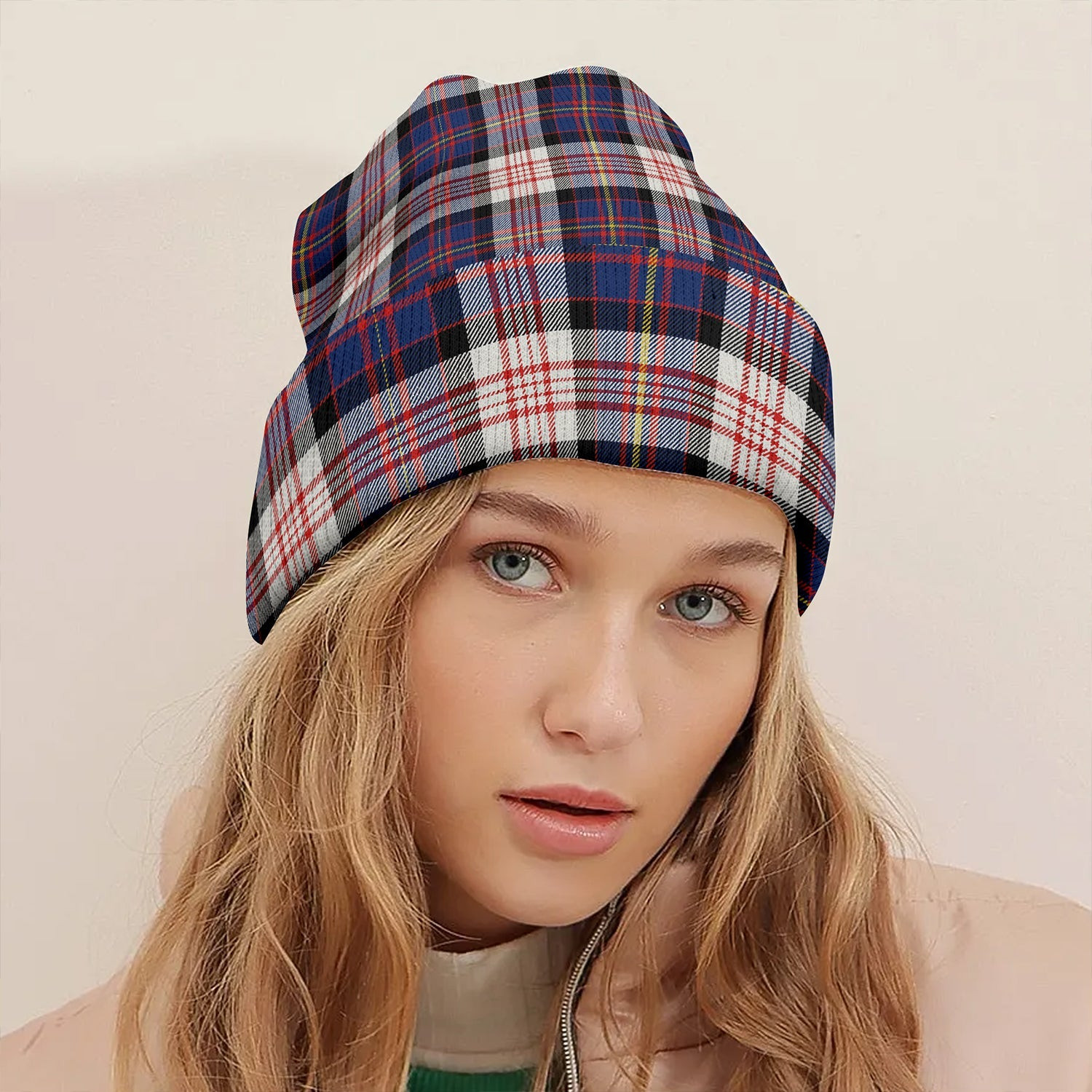 ScotsTee Shop Scottish Cameron of Erracht Dress #2 Modern 2 Clan Crest Tartan Plaid Knit Beanie
