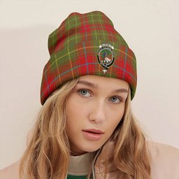 ScotsTee Shop Scottish Burnett of Powis Modern Clan Crest Tartan Plaid Knit Beanie