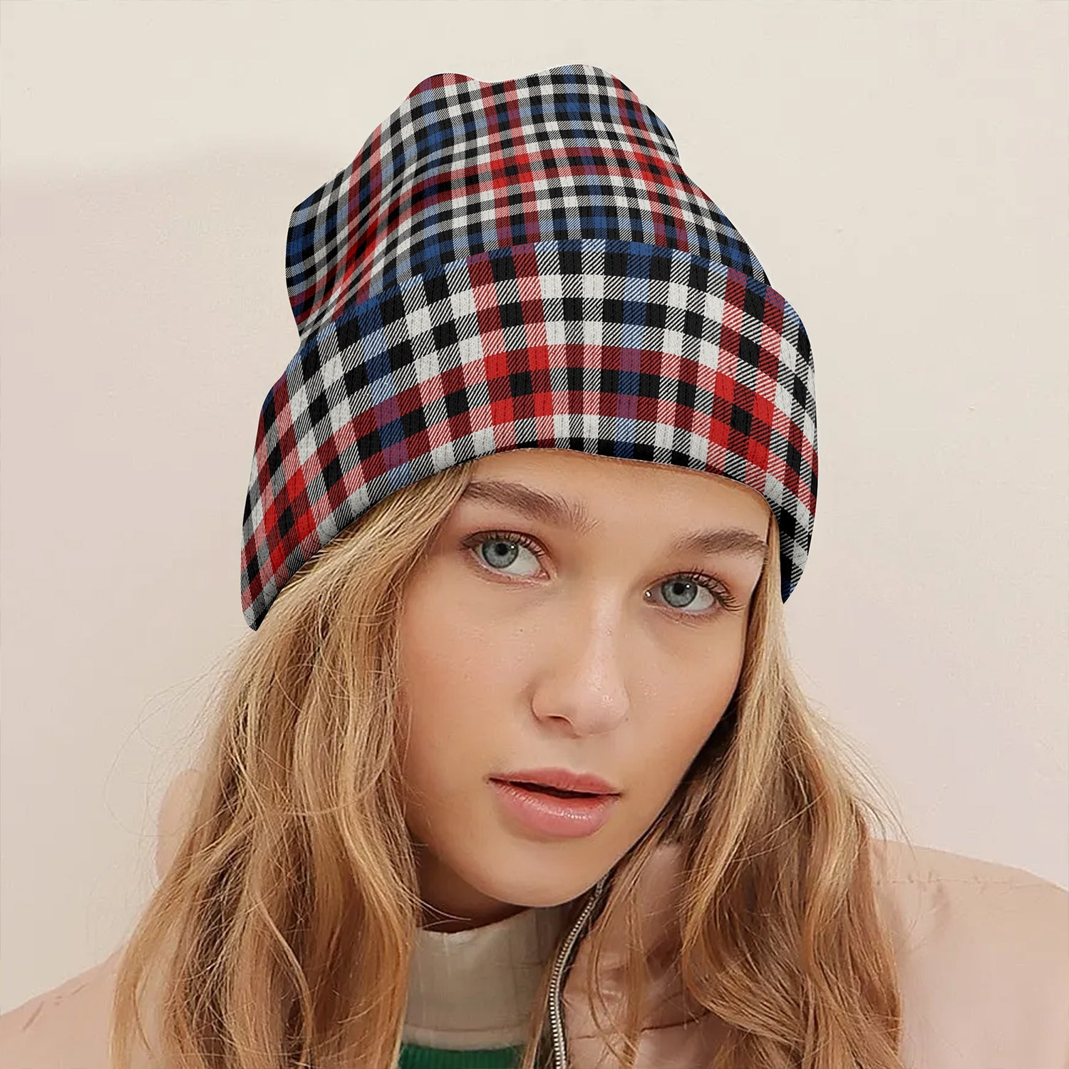 ScotsTee Shop Scottish Bell Border (Bell Southern Bell) Modern Clan Crest Tartan Plaid Knit Beanie