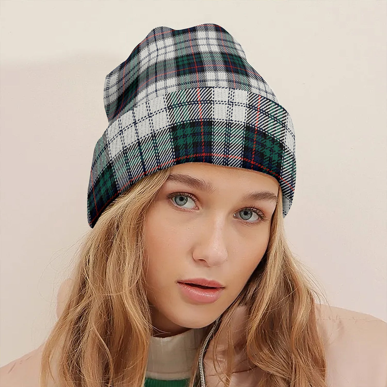ScotsTee Shop Scottish Campbell of Cawdor Dress Modern 2 Clan Crest Tartan Plaid Knit Beanie