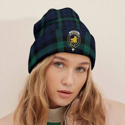 ScotsTee Shop Scottish Campbell of Glenlyon Modern 2 Clan Crest Tartan Plaid Knit Beanie