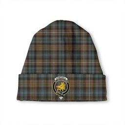 ScotsTee Shop Scottish Campbell of Argyll Weathered 2 Clan Crest Tartan Plaid Knit Beanie