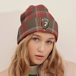ScotsTee Shop Scottish Brisbane Weathered Clan Crest Tartan Plaid Knit Beanie