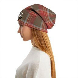 ScotsTee Shop Scottish Brisbane Weathered Clan Crest Tartan Plaid Knit Beanie