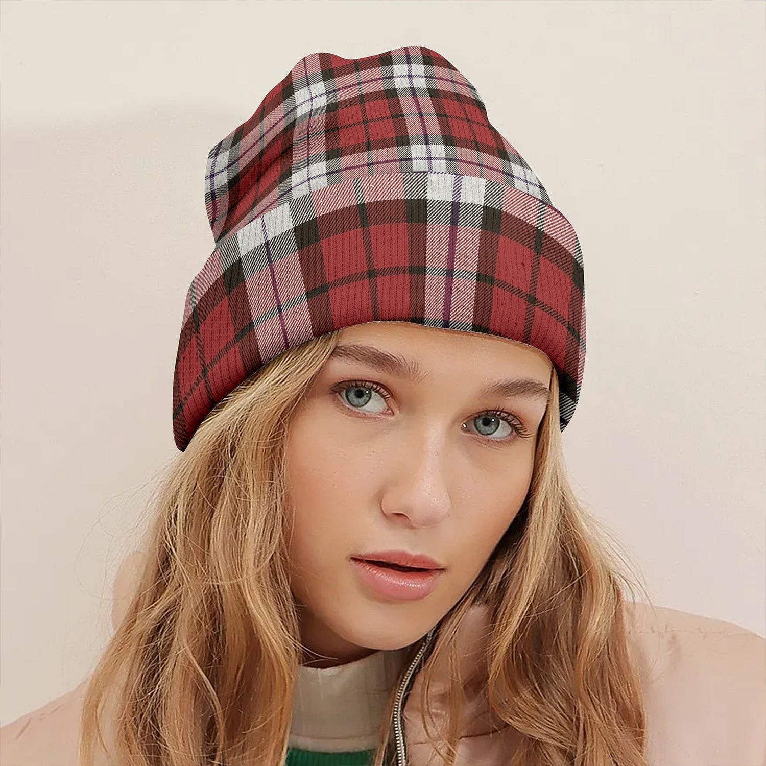 ScotsTee Shop Scottish Brodie Dress Weathered Clan Crest Tartan Plaid Knit Beanie