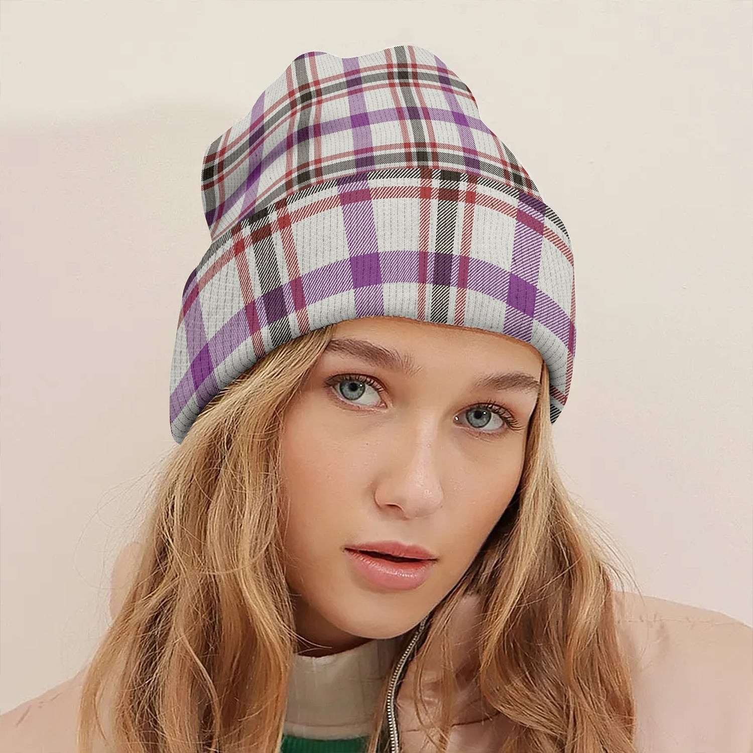 ScotsTee Shop Scottish Boswell Dress Weathered Clan Crest Tartan Plaid Knit Beanie