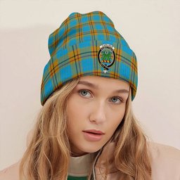 ScotsTee Shop Scottish Carlisle (Carlill) Ancient Clan Crest Tartan Plaid Knit Beanie