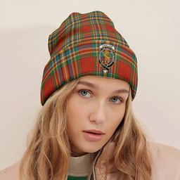 ScotsTee Shop Scottish Chattan Ancient Clan Crest Tartan Plaid Knit Beanie