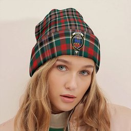 ScotsTee Shop Scottish Bruce of Kinnaird Modern Clan Crest Tartan Plaid Knit Beanie