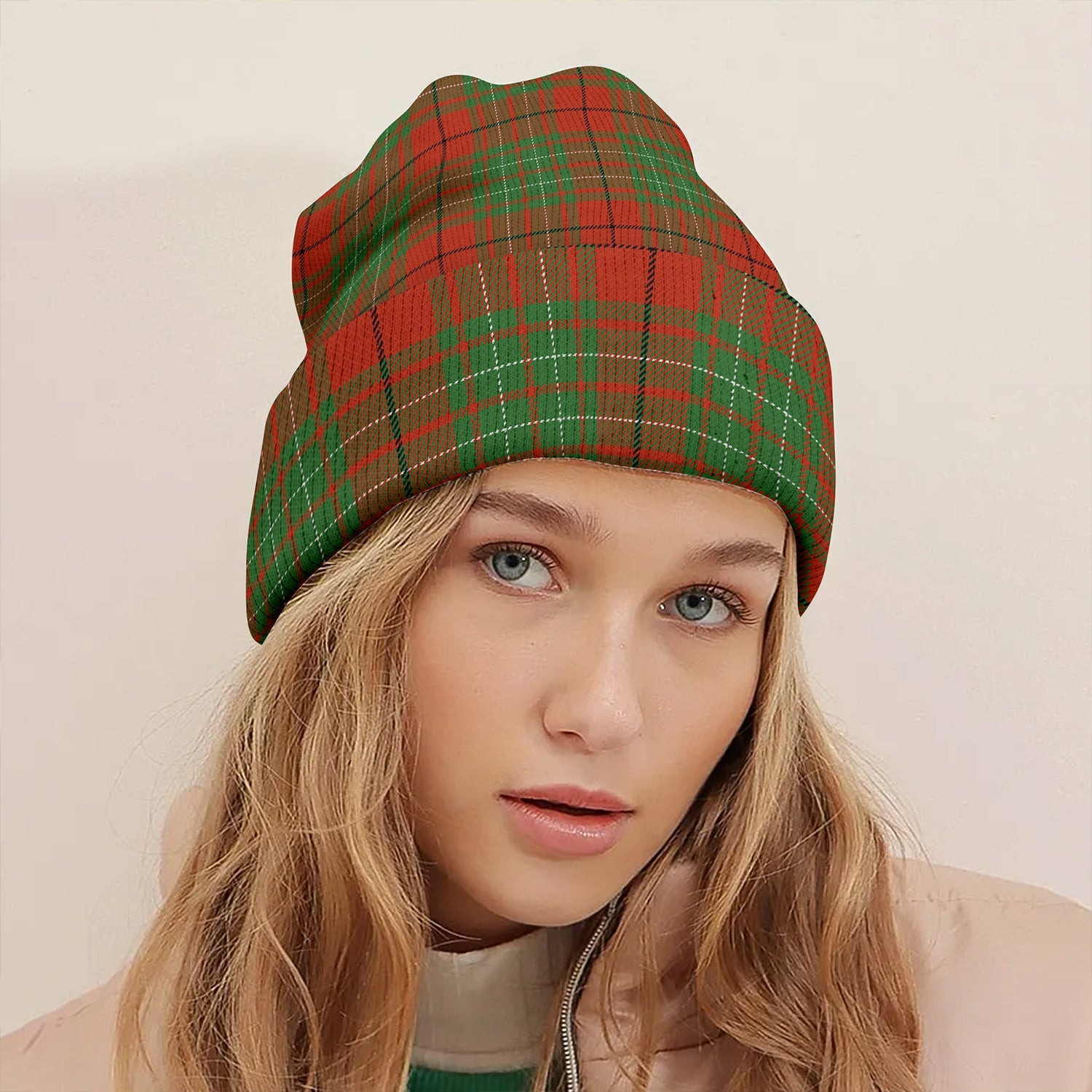 ScotsTee Shop Scottish Cumming Ancient Clan Crest Tartan Plaid Knit Beanie