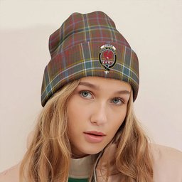 ScotsTee Shop Scottish Currie of Arran Weathered Clan Crest Tartan Plaid Knit Beanie
