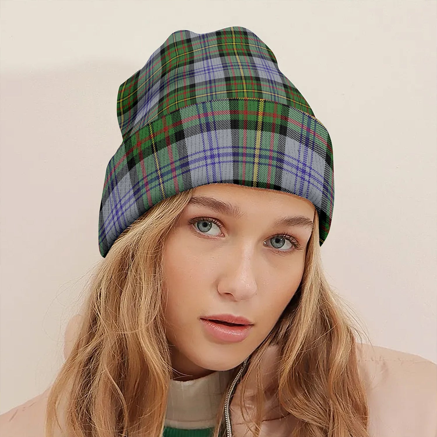 ScotsTee Shop Scottish Firth of Tay (Gillies Dress) Modern Clan Crest Tartan Plaid Knit Beanie
