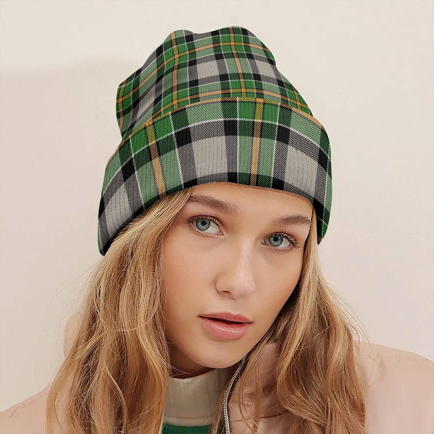 ScotsTee Shop Scottish Hamilton of Brandon Ancient Clan Crest Tartan Plaid Knit Beanie