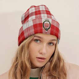 ScotsTee Shop Scottish Erskine Red Clan Crest Tartan Plaid Knit Beanie