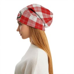ScotsTee Shop Scottish Erskine Red Clan Crest Tartan Plaid Knit Beanie