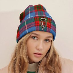 ScotsTee Shop Scottish Dalmahoy Clan Crest Tartan Plaid Knit Beanie
