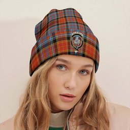 ScotsTee Shop Scottish Dalrymple of Castleton Ancient Clan Crest Tartan Plaid Knit Beanie