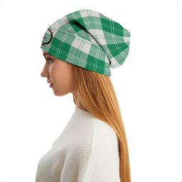 ScotsTee Shop Scottish Erskine Green Clan Crest Tartan Plaid Knit Beanie