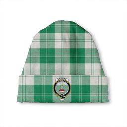 ScotsTee Shop Scottish Erskine Green Clan Crest Tartan Plaid Knit Beanie