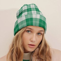 ScotsTee Shop Scottish Erskine Green Clan Crest Tartan Plaid Knit Beanie