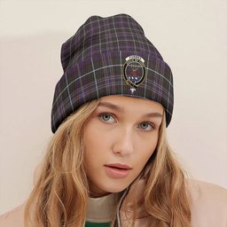 ScotsTee Shop Scottish Forbes of Druinnor Weathered Clan Crest Tartan Plaid Knit Beanie