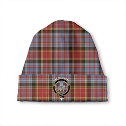 ScotsTee Shop Scottish Dalrymple of Castleton Weathered Clan Crest Tartan Plaid Knit Beanie