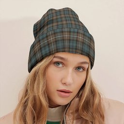 ScotsTee Shop Scottish Forbes Weathered Clan Crest Tartan Plaid Knit Beanie