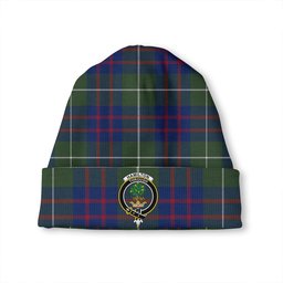 ScotsTee Shop Scottish Hamilton of Clayton Modern Clan Crest Tartan Plaid Knit Beanie